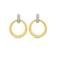 Lab Grown 0.12CTW Diamond Fashion Stud Earrings in 18K Yellow Gold Vermeil
