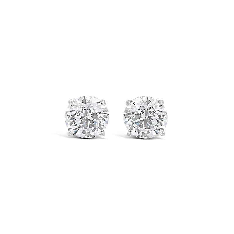 New Brilliance Lab Grown 4.00CTW Diamond Stud Earrings in 14K White Gold