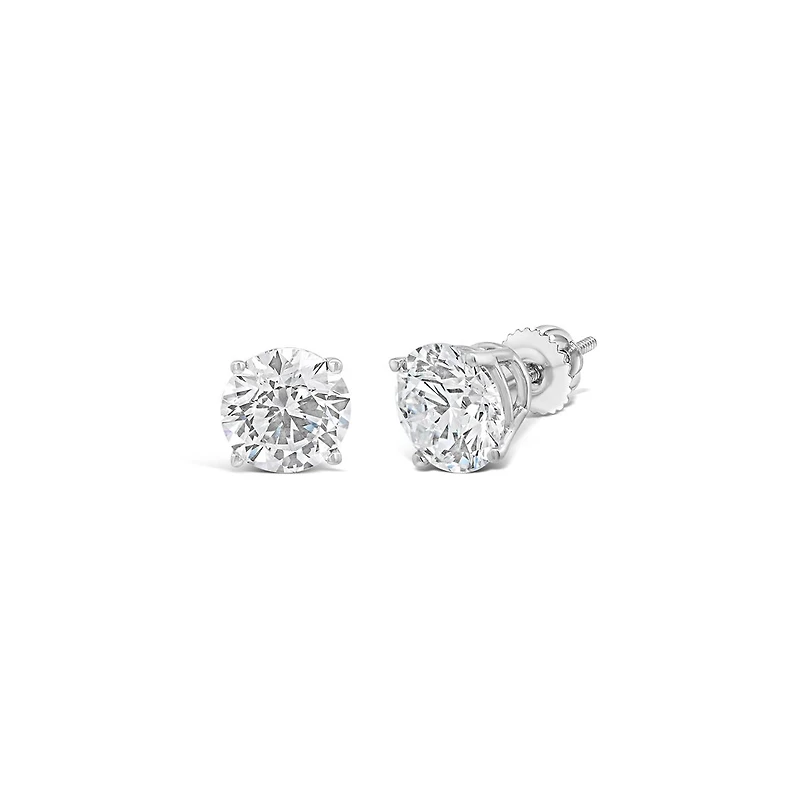New Brilliance Lab Grown 4.00CTW Diamond Stud Earrings in 14K White Gold