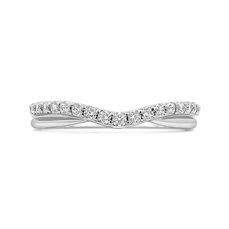 0.25CTW Diamond Contour Band in 14K White Gold