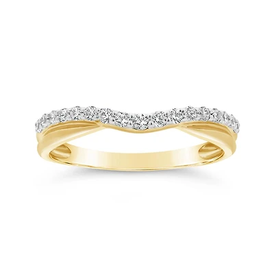 0.25CTW Diamond Contour Band in 14K Yellow Gold