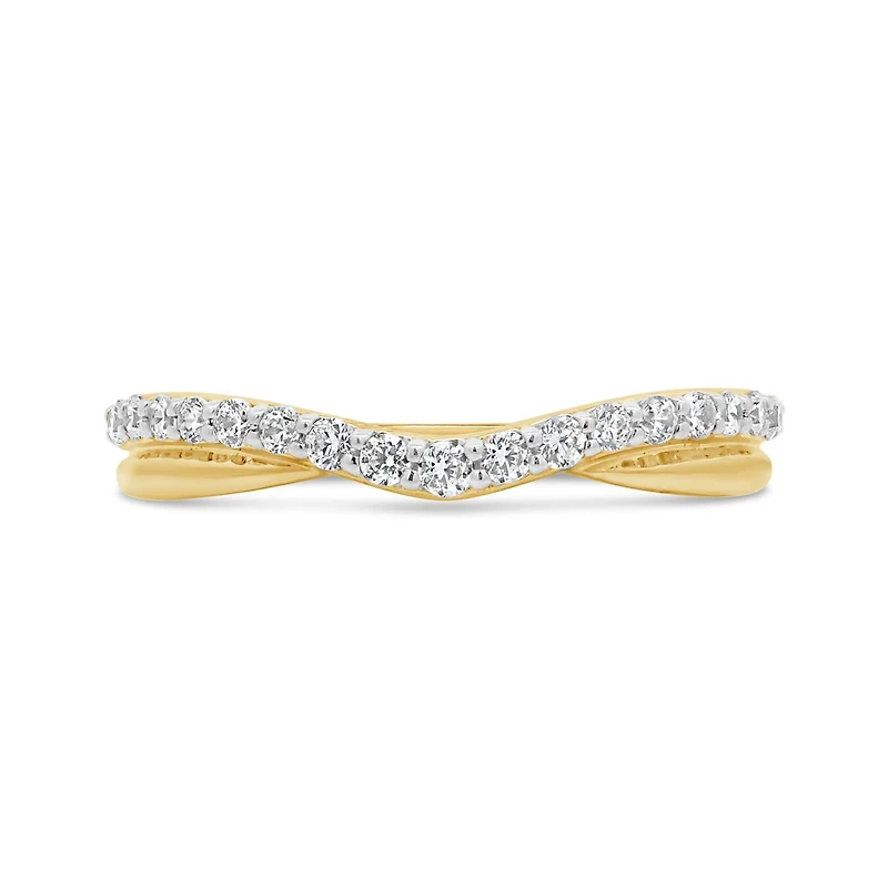0.25CTW Diamond Contour Band in 14K Yellow Gold