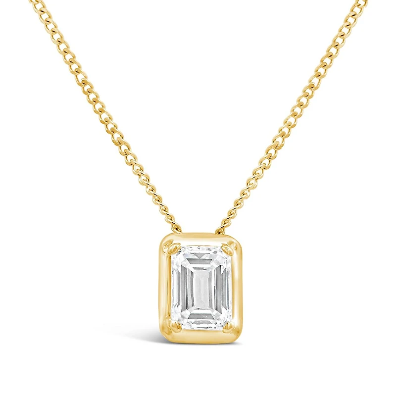 New Brilliance Lab Grown 0.50CT Diamond Solitaire Pendant in 10K Yellow Gold