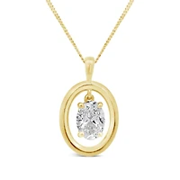 New Brilliance Lab Grown 0.50Ct Oval Diamond Pendant In 10K Yellow Gold