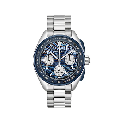 Bulova Men'S Lunar Pilot Blue Dial Chronograph Watch