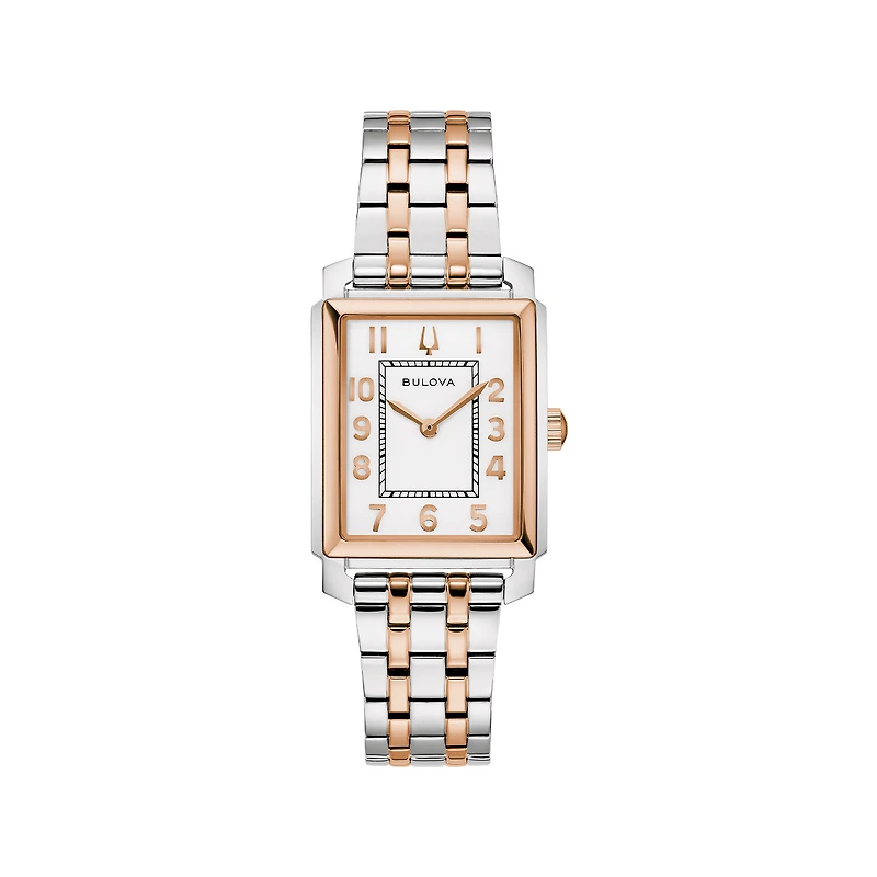 Bulova Women'S Sutton White Dial Two-Tone Watch