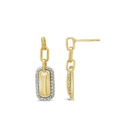 Lab Grown 0.29CTW Diamond Drop Earrings in 18K Yellow Gold Vermeil