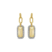Lab Grown 0.29CTW Diamond Drop Earrings in 18K Yellow Gold Vermeil