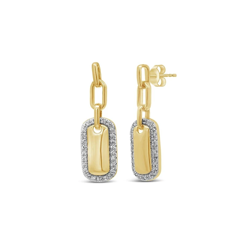 Lab Grown 0.29CTW Diamond Drop Earrings in 18K Yellow Gold Vermeil