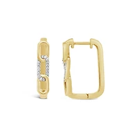 Lab Grown 0.18CTW Diamond Hoop Earrings in 18K Yellow Gold Vermeil