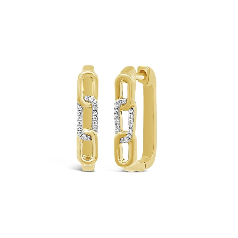 Lab Grown 0.18CTW Diamond Hoop Earrings in 18K Yellow Gold Vermeil
