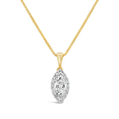 New Brilliance Lab Grown 0.85CTW Diamond Pendant in 10K Yellow & White Gold