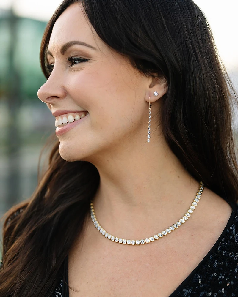 Lab Grown 3.00CTW Diamond Necklace in 18K Yellow Gold Vermeil