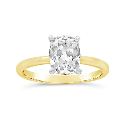 New Brilliance Lab Grown 2.07CTW Cushion Diamond Ring in 14K Yellow & White Gold