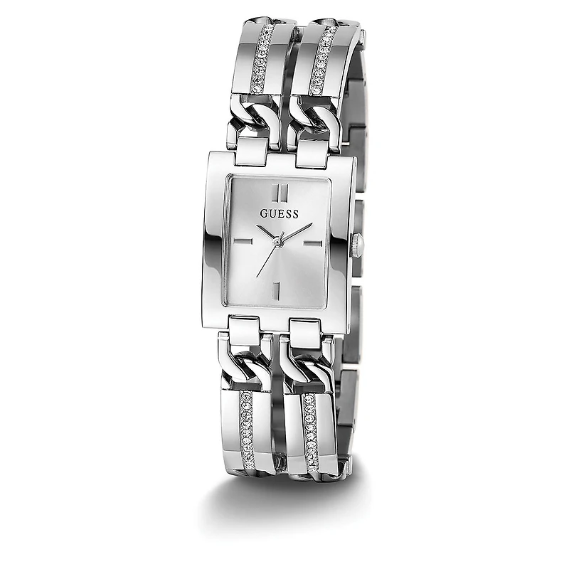 GUESS Ladies Silver Tone Analog Watch