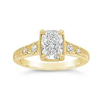 New Brilliance Lab Grown 1.62CTW Cushion Cut Diamond Ring in 14K Yellow Gold
