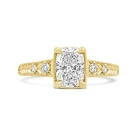 New Brilliance Lab Grown 1.62CTW Cushion Cut Diamond Ring in 14K Yellow Gold