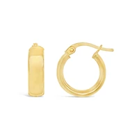 10K Yellow Gold 10MM Square Tube Hoop Earring