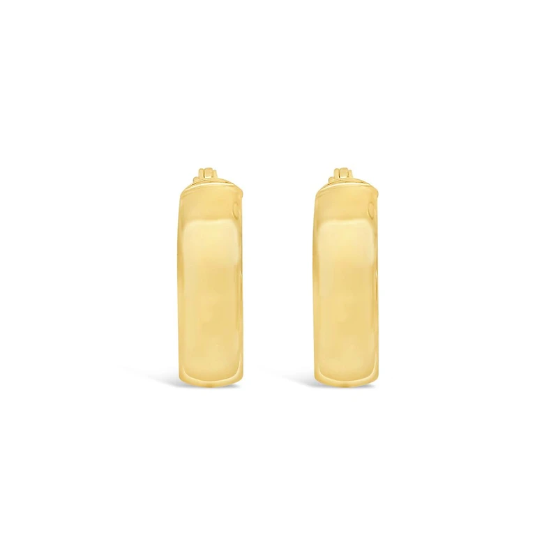 10K Yellow Gold 10MM Square Tube Hoop Earring