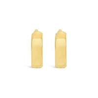 10K Yellow Gold 10MM Square Tube Hoop Earring