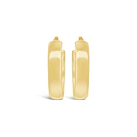 10K Yellow Gold 15MM Square Tube Hoop Earring