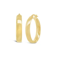 10K Yellow Gold 20MM Square Tube Hoop Earring