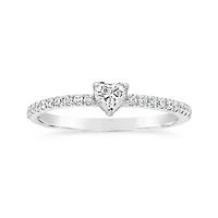 New Brilliance Lab Grown 0.40CTW Heart Diamond Ring in Sterling Silver