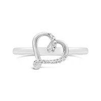 Diamond Heart Promise Ring in Sterling Silver