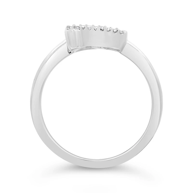 Diamond Heart Promise Ring in Sterling Silver