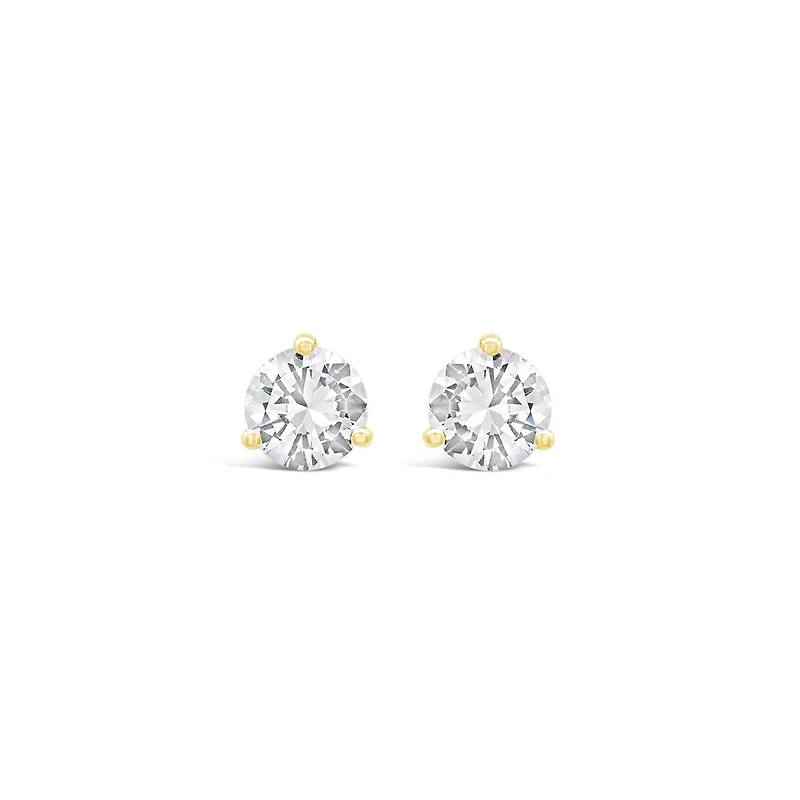 New Brilliance Lab Grown 2.00CTW Diamond Stud Earrings in 10K Yellow Gold