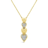 Loving Hearts Lab Grown 0.18CTW Diamond Necklace in 18K Yellow Gold Vermeil