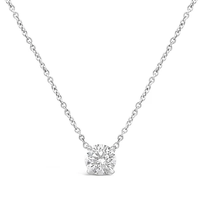 New Brilliance Lab Grown 0.50CT Solitaire Diamond Necklace in Sterling Silver