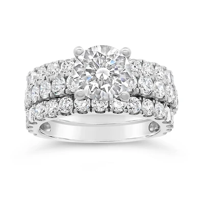 New Brilliance Lab Grown 5.00CTW Diamond Bridal Set in 14K White Gold