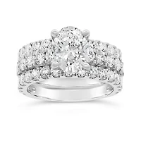 New Brilliance Lab Grown 5.00CTW Oval Diamond Bridal Set in 14K White Gold