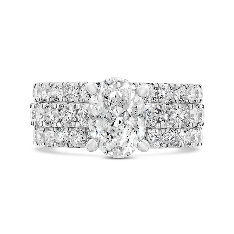 New Brilliance Lab Grown 5.00CTW Oval Diamond Bridal Set in 14K White Gold