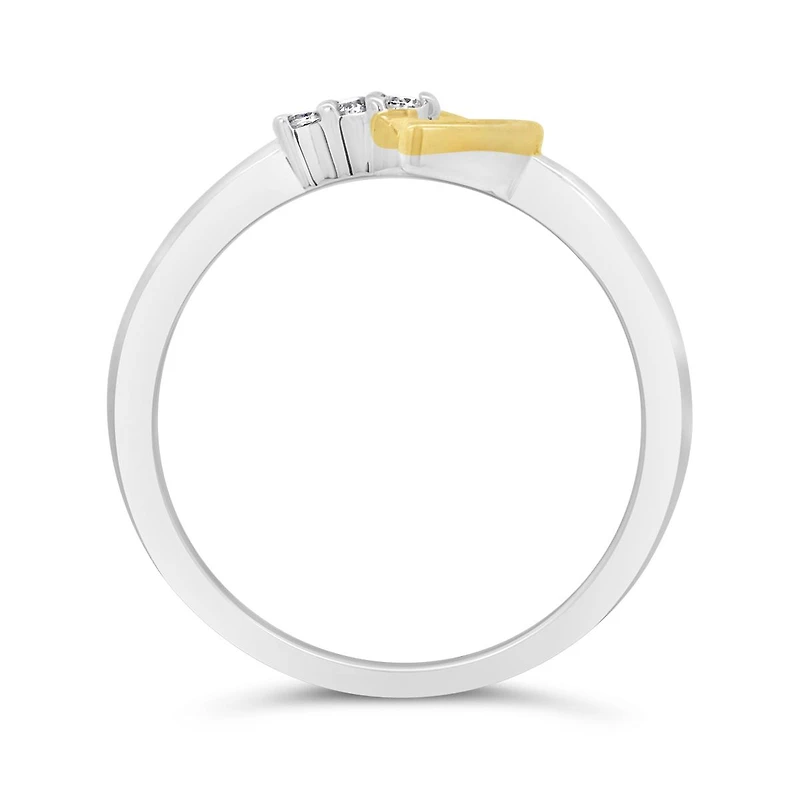 Diamond Promise Ring in Sterling Silver and 10K Yellow Gold