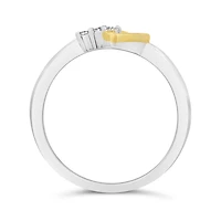 Diamond Promise Ring in Sterling Silver and 10K Yellow Gold