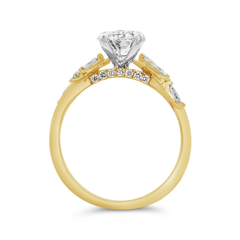 New Brilliance Lab Grown 2.30CTW Oval Diamond Ring in 14K Yellow and White Gold