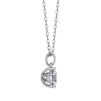 Sterling Silver 8MM Cubic Zirconia Solitaire Pendant