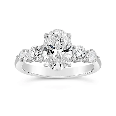 New Brilliance Lab Grown 2.75CTW Oval Diamond Bridal Ring in 14K White Gold