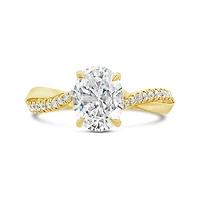New Brilliance Lab Grown 2.20CTW Oval Diamond Ring in 14K Yellow and White Gold