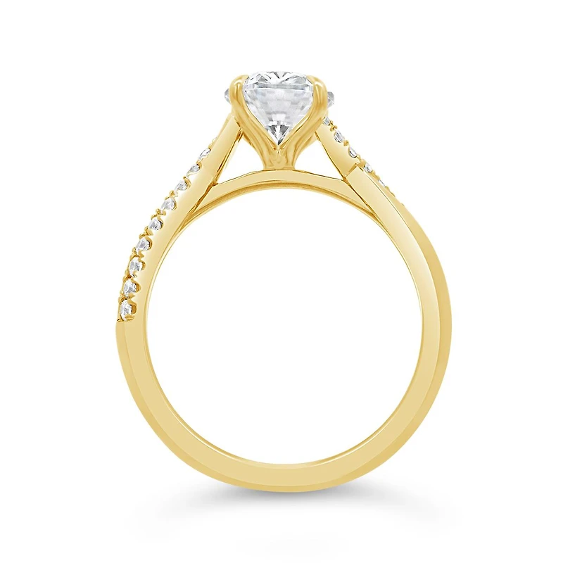 New Brilliance Lab Grown 2.20CTW Oval Diamond Ring in 14K Yellow and White Gold