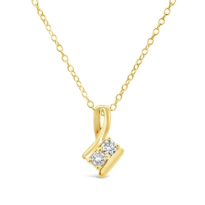 Lab Grown 0.25CTW Diamond Pendant in 18K Yellow Gold Vermeil