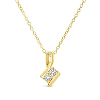 Lab Grown 0.25CTW Diamond Pendant in 18K Yellow Gold Vermeil