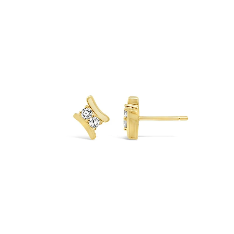 Lab Grown 0.25CTW Diamond Stud Earrings in 18K Yellow Gold Vermeil