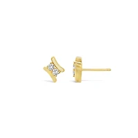 Lab Grown 0.25CTW Diamond Stud Earrings in 18K Yellow Gold Vermeil