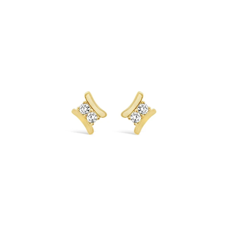 Lab Grown 0.25CTW Diamond Stud Earrings in 18K Yellow Gold Vermeil