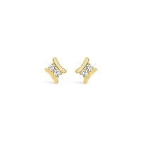 Lab Grown 0.25CTW Diamond Stud Earrings in 18K Yellow Gold Vermeil