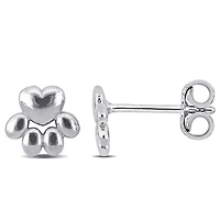 Julianna B Children's Sterling Silver Paw Stud Earrings