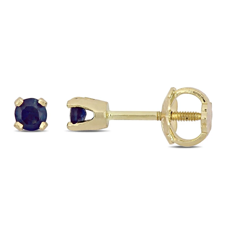 Julianna B Children'S 14K Yellow Gold Sapphire Stud Earrings